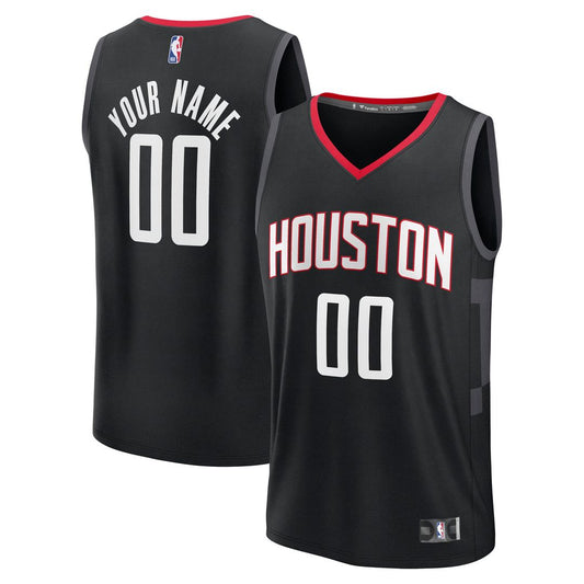 Houston Rockets Fanatics Youth Fast Break Custom Jersey - Statement Edition - Black Official NBA Team Apparel Basketball Fan Gear