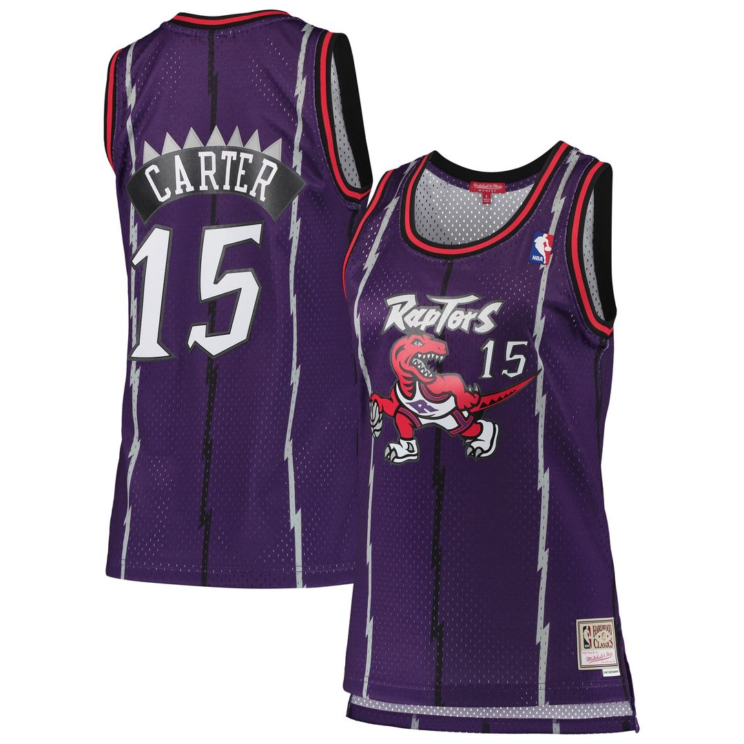 Vince Carter Toronto Raptors Mitchell & Ness Women's 1998/99 Hardwood Classics Swingman Jersey - Purple Official NBA Team Apparel Basketball Fan Gear