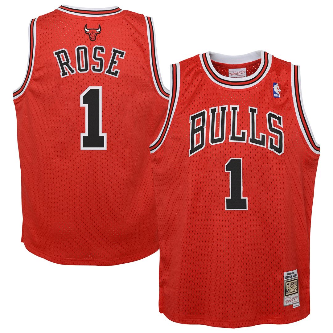 Derrick Rose Chicago Bulls Mitchell & Ness Youth 2008/09 Hardwood Classics Swingman Jersey - Red Official NBA Team Apparel Basketball Fan Gear