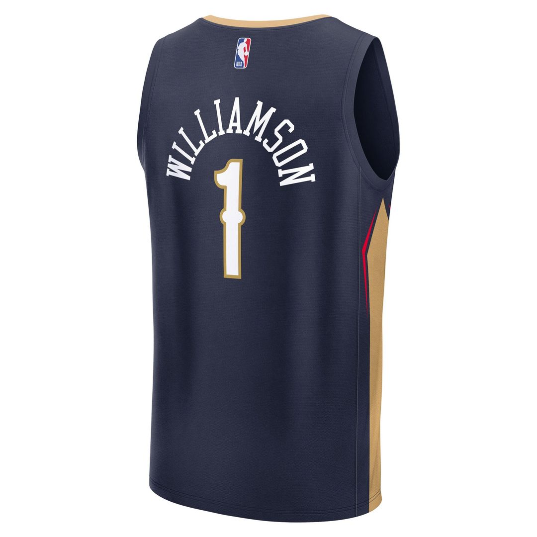 Zion Williamson New Orleans Pelicans Fanatics Fast Break Replica Player Jersey - Icon Edition - Navy Official NBA Team Apparel Basketball Fan Gear