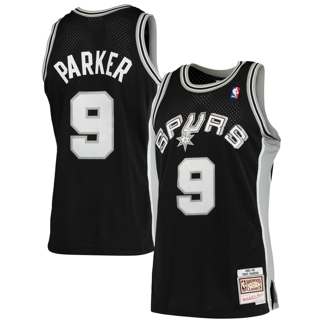 Tony Parker San Antonio Spurs Mitchell & Ness Hardwood Classics Swingman Jersey - Black Official NBA Team Apparel Basketball Fan Gear