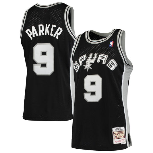 Tony Parker San Antonio Spurs Mitchell & Ness Hardwood Classics Swingman Jersey - Black Official NBA Team Apparel Basketball Fan Gear