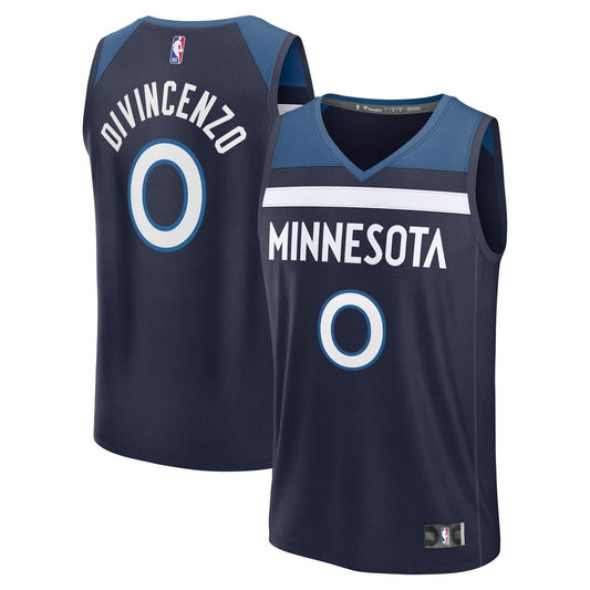 Donte DiVincenzo Minnesota Timberwolves Fanatics Fast Break Replica Player Jersey - Icon Edition - Navy Official NBA Team Apparel Basketball Fan Gear