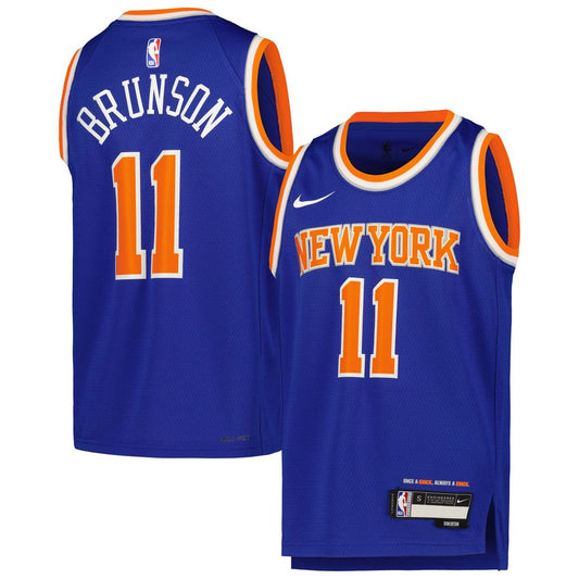 Jalen Brunson New York Knicks Nike Youth Swingman Jersey - Icon Edition - Blue Official NBA Team Apparel Basketball Fan Gear