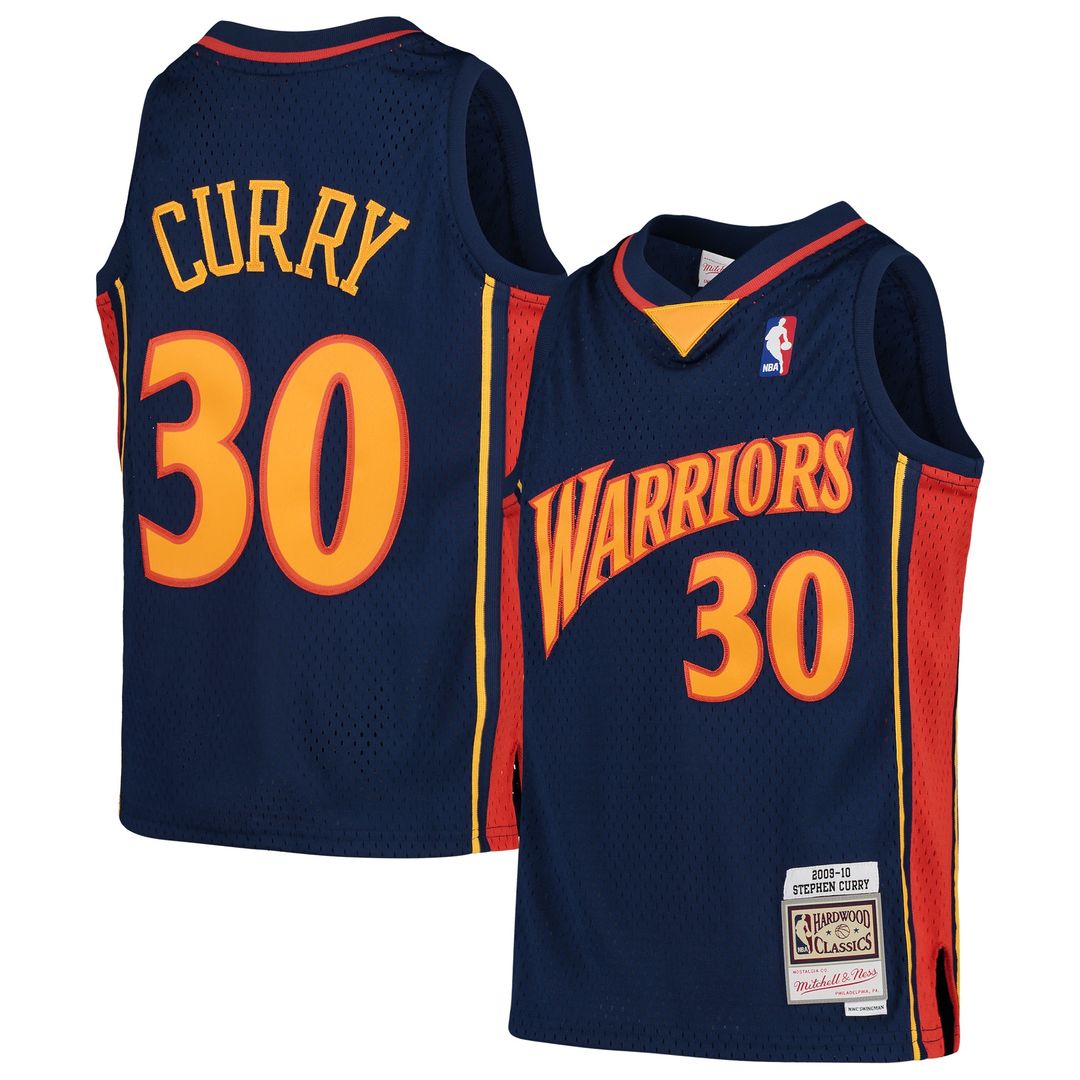 Stephen Curry Golden State Warriors Mitchell & Ness Youth 2009-10 Hardwood Classics Swingman Jersey - White Official NBA Team Apparel Basketball Fan G