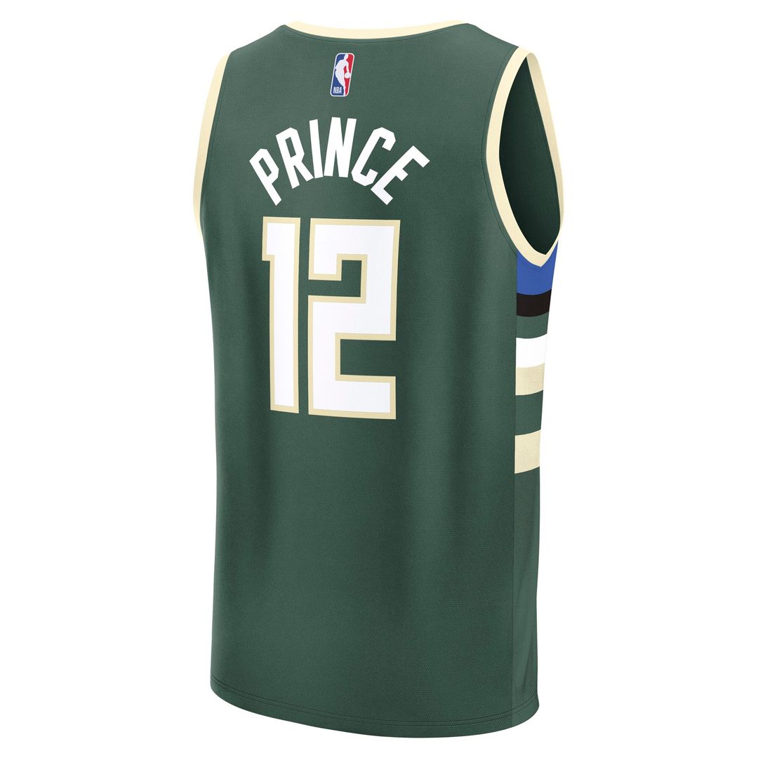 Taurean Prince Milwaukee Bucks Fanatics Fast Break Replica Player Jersey - Icon Edition - Hunter Green Official NBA Team Apparel Basketball Fan Gear