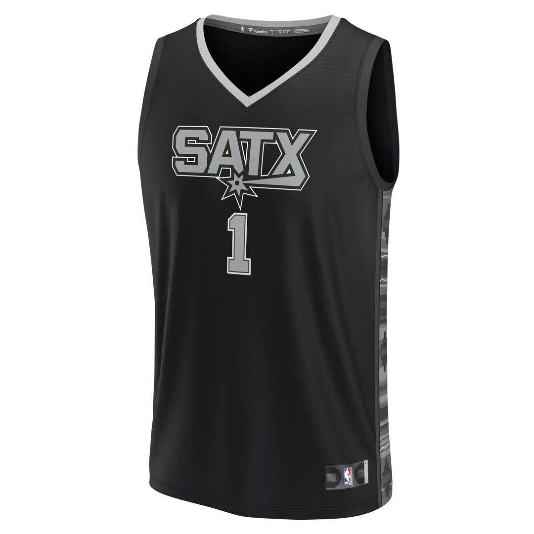 Victor Wembanyama San Antonio Spurs Fanatics Fast Break Player Jersey - Statement Edition - Black Official NBA Team Apparel Basketball Fan Gear