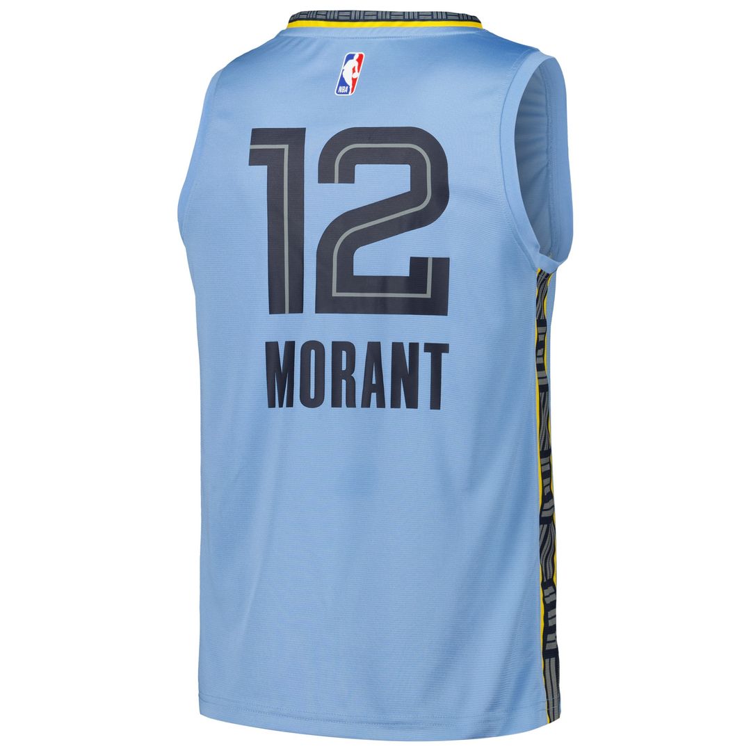 Ja Morant Memphis Grizzlies Fanatics Fast Break Replica Player Jersey - Statement Edition - Light Blue Official NBA Team Apparel Basketball Fan Gear