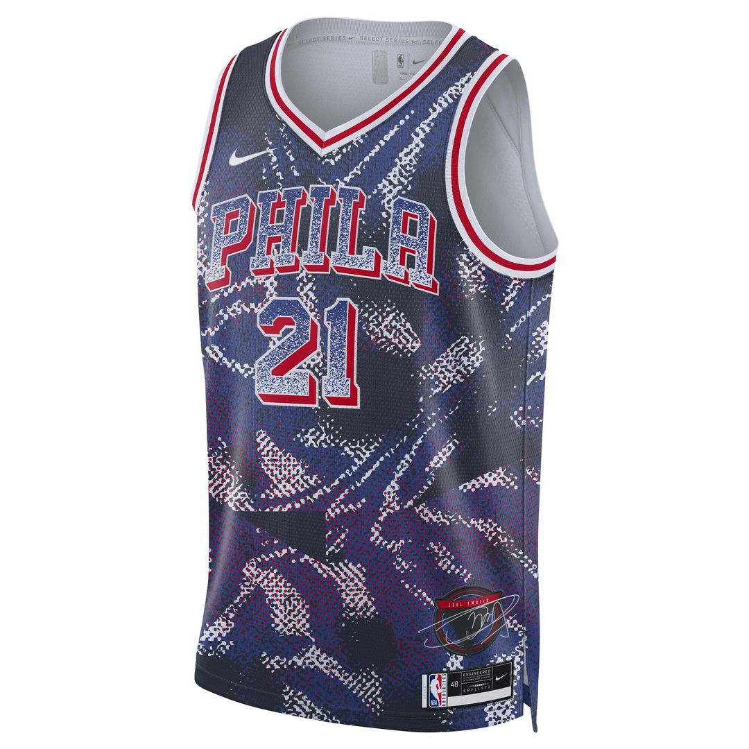 Joel Embiid Philadelphia 76ers Nike Unisex 2025 Select Series Swingman Player Jersey - Navy Official NBA Team Apparel Basketball Fan Gear