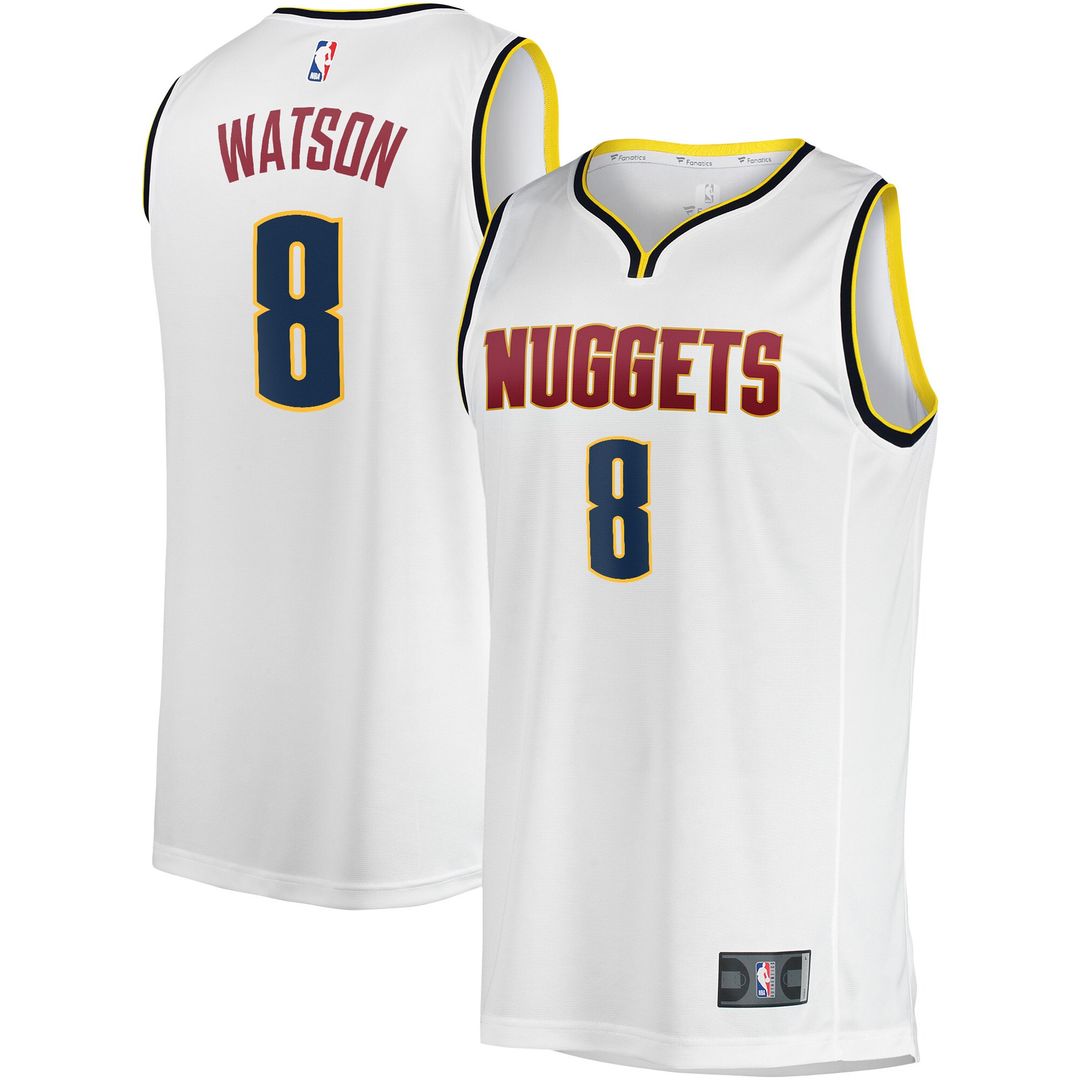 Peyton Watson Denver Nuggets Fanatics Fast Break Player Jersey - Association Edition - White Official NBA Team Apparel Basketball Fan Gear