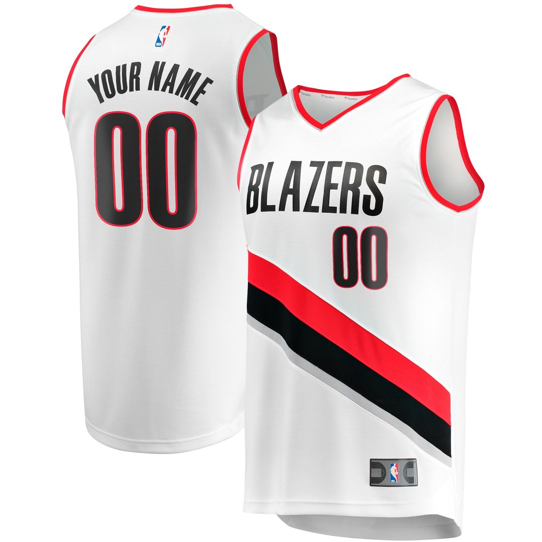 Portland Trail Blazers Fanatics Fast Break Custom Replica Jersey - Association Edition - White Official NBA Team Apparel Basketball Fan Gear