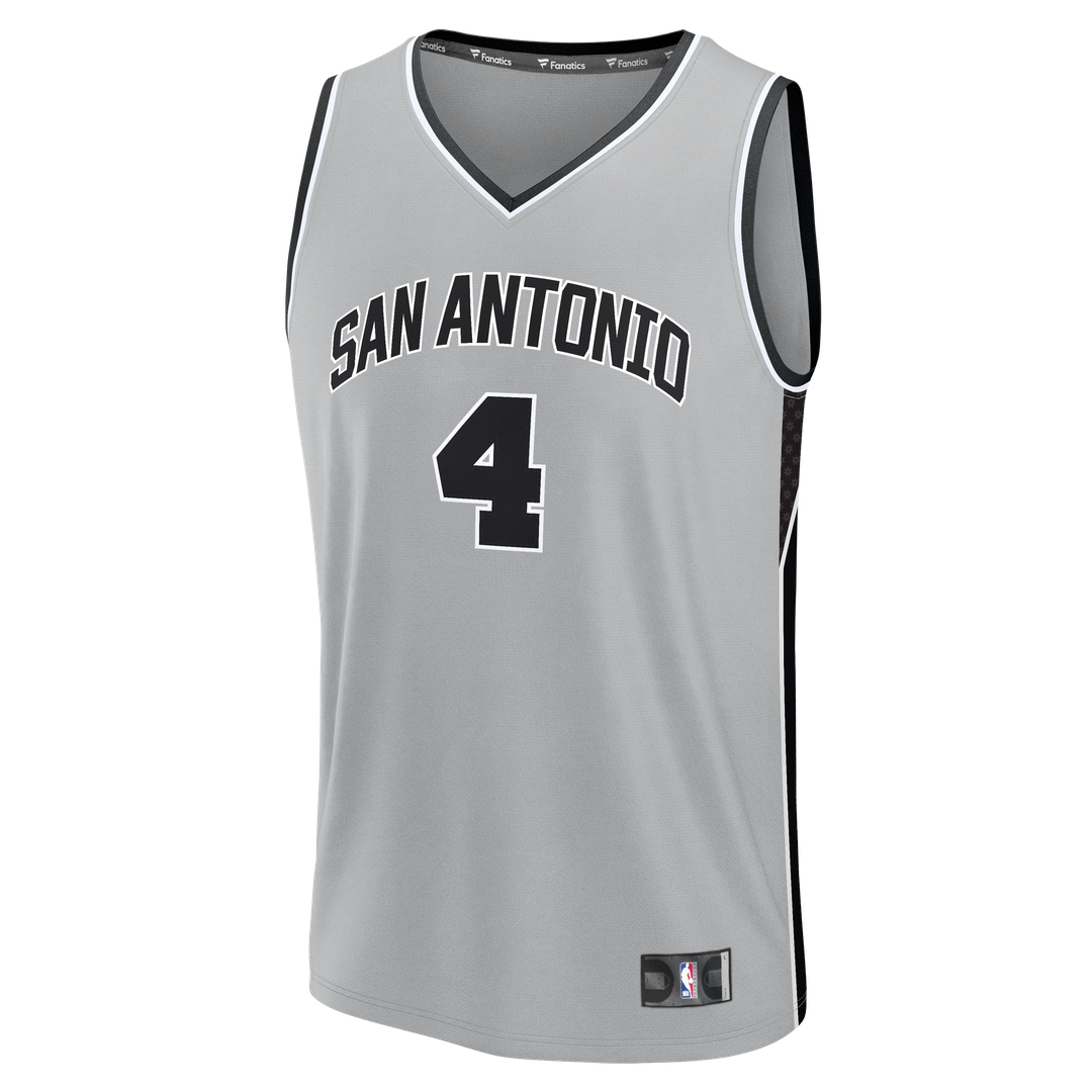 De'Aaron Fox San Antonio Spurs Fanatics Youth Fast Break Jersey - Statement Edition - Silver Official NBA Team Apparel Basketball Fan Gear