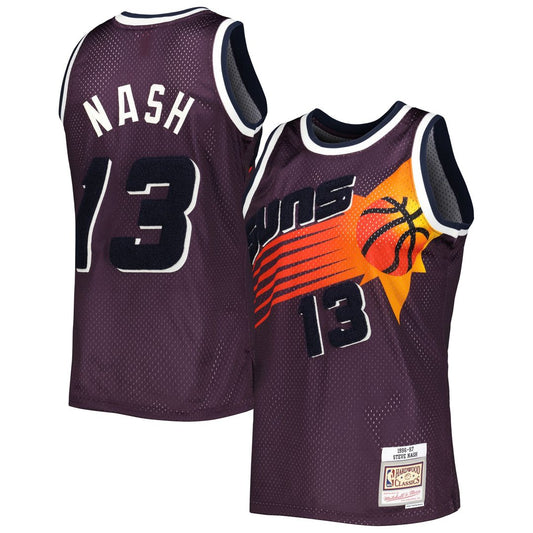 Steve Nash Phoenix Suns Mitchell & Ness 1996/97 Hardwood Classics Off-Court Swingman Jersey - Purple Official NBA Team Apparel Basketball Fan Gear
