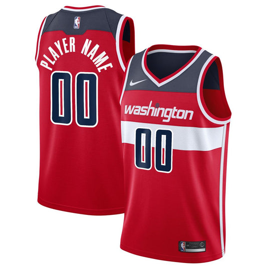 Washington Wizards Nike 2020/21 Swingman Custom Jersey - Icon Edition - Red Official NBA Team Apparel Basketball Fan Gear