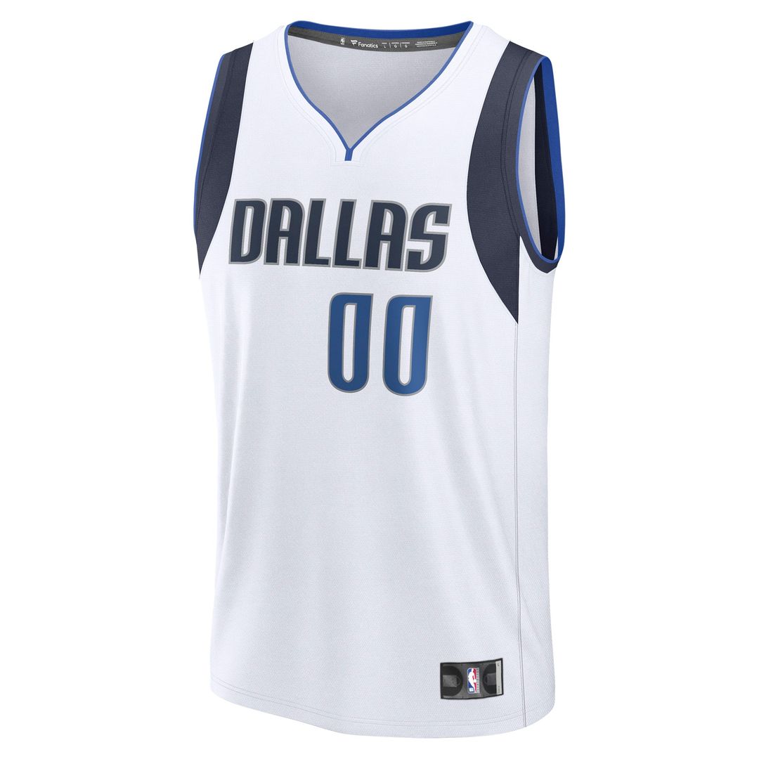 Dallas Mavericks Fanatics Fast Break Custom Jersey - Association Edition - White Official NBA Team Apparel Basketball Fan Gear