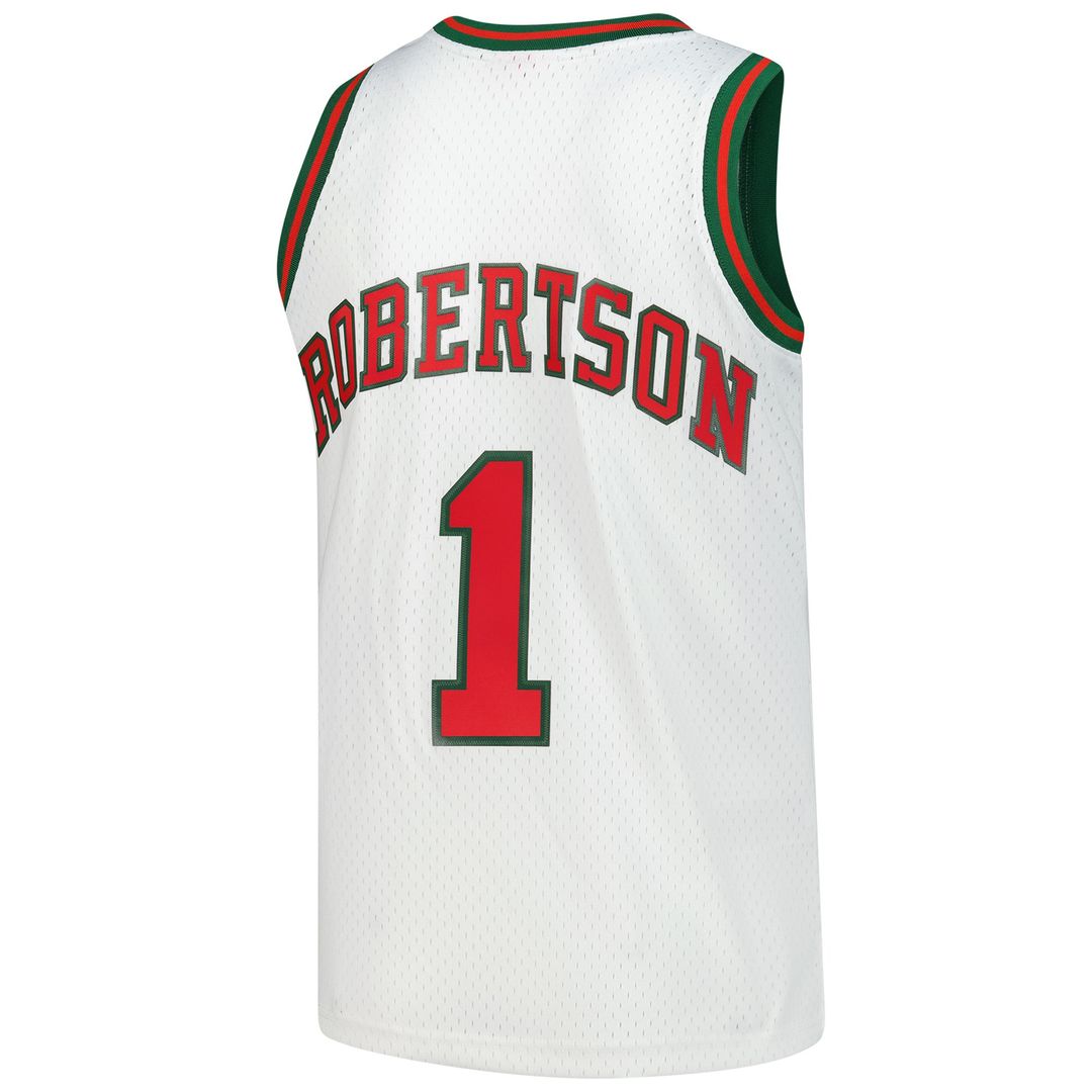 Oscar Robertson Milwaukee Bucks Mitchell & Ness Hardwood Classics Swingman Jersey - White Official NBA Team Apparel Basketball Fan Gear