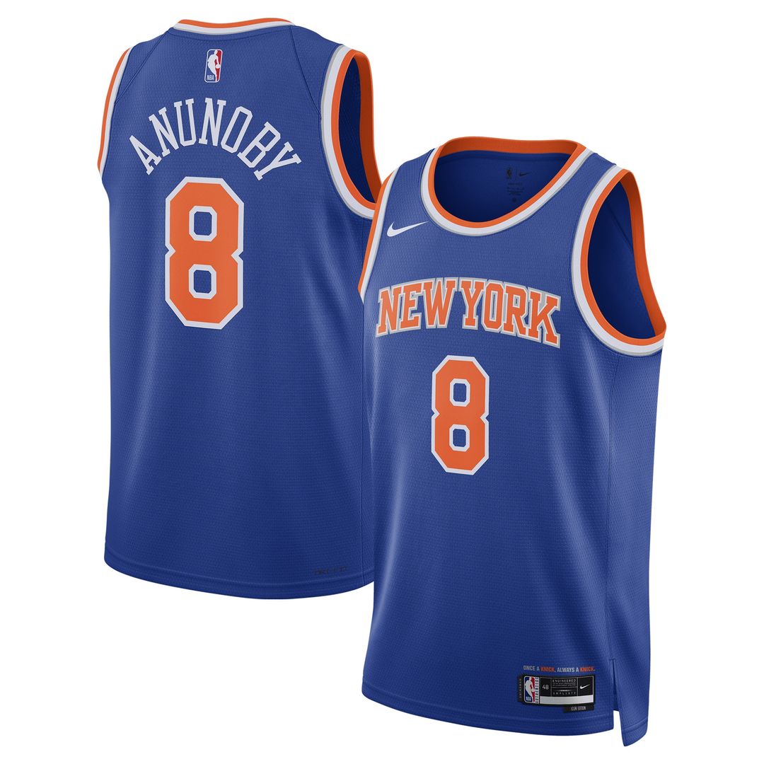 OG Anunoby New York Knicks Nike Unisex Swingman Jersey - Icon Edition - Blue Official NBA Team Apparel Basketball Fan Gear