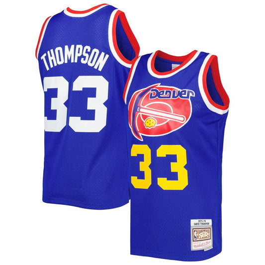 David Thompson Denver Nuggets Mitchell & Ness Hardwood Classics 1975/76 Swingman Jersey - Royal Official NBA Team Apparel Basketball Fan Gear