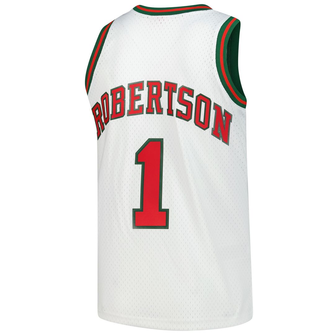 Oscar Robertson Milwaukee Bucks Mitchell & Ness Hardwood Classics Swingman Jersey - White Official NBA Team Apparel Basketball Fan Gear