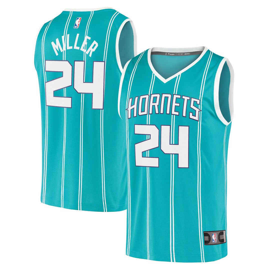 Brandon Miller Charlotte Hornets Fanatics Fast Break Replica Jersey - Icon Edition - Teal Official NBA Team Apparel Basketball Fan Gear