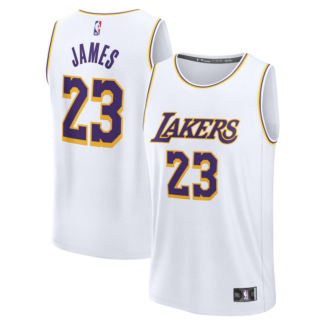 LeBron James Los Angeles Lakers Fanatics Fast Break Replica Player Jersey - Association Edition - White Official NBA Team Apparel Basketball Fan Gear