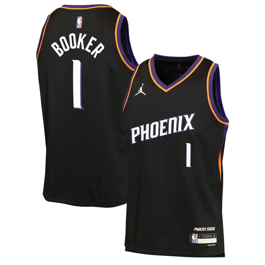 Devin Booker Phoenix Suns Jordan Brand Youth Swingman Jersey - Statement Edition - Black Official NBA Team Apparel Basketball Fan Gear