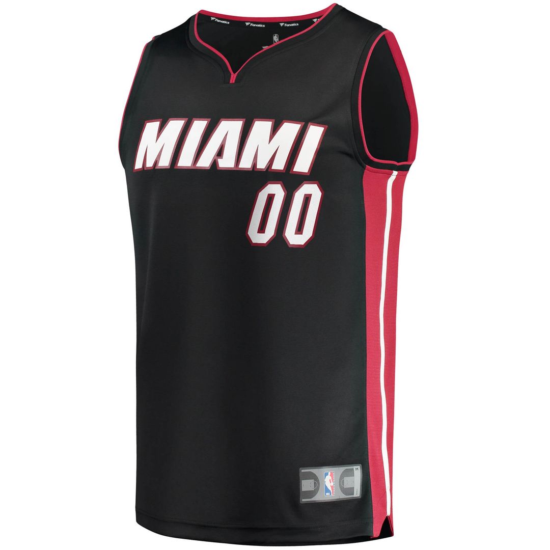Miami Heat Fanatics Fast Break Custom Replica Jersey Black - Icon Edition Official NBA Team Apparel Basketball Fan Gear