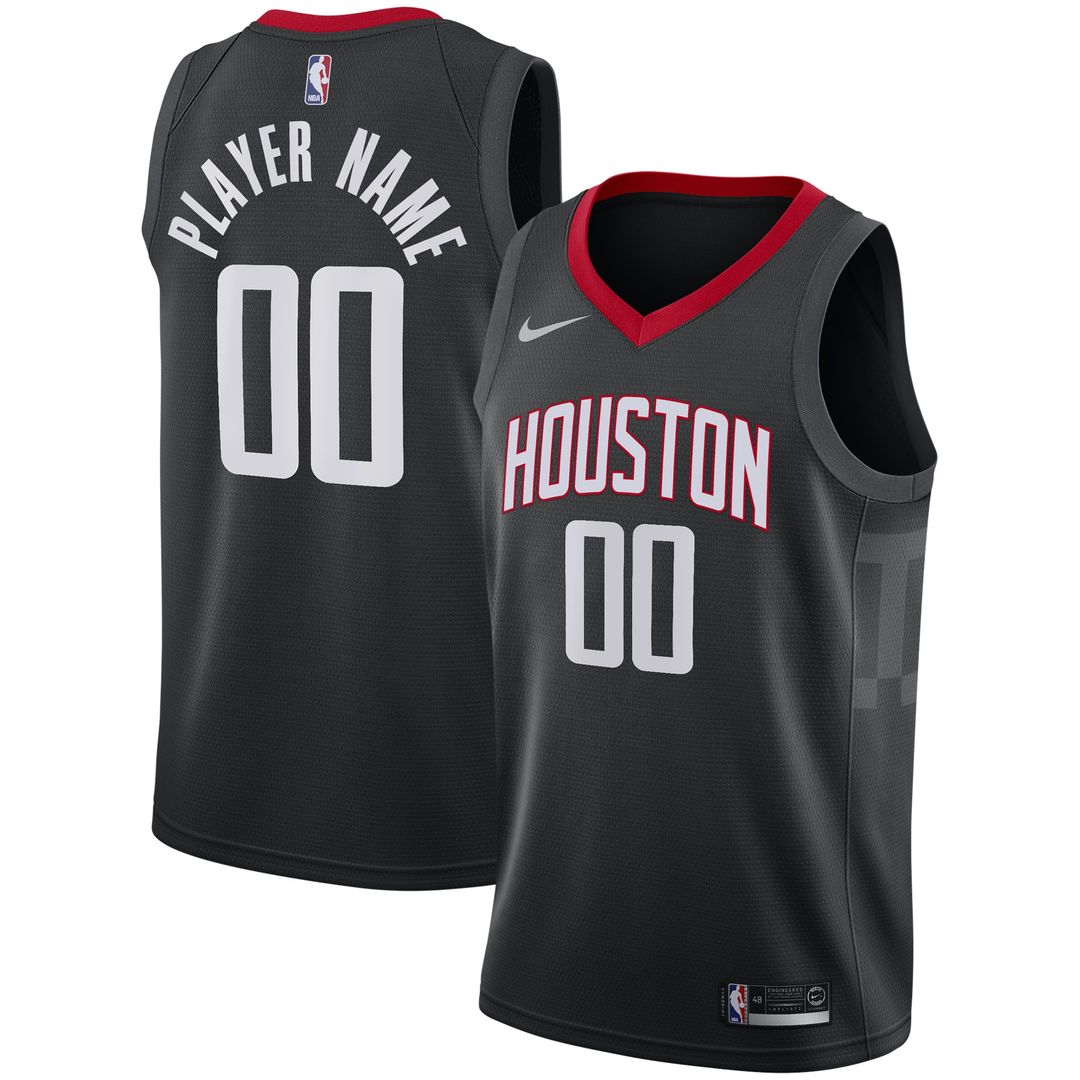 Houston Rockets Nike Swingman Custom Jersey Black - Statement Edition Official NBA Team Apparel Basketball Fan Gear