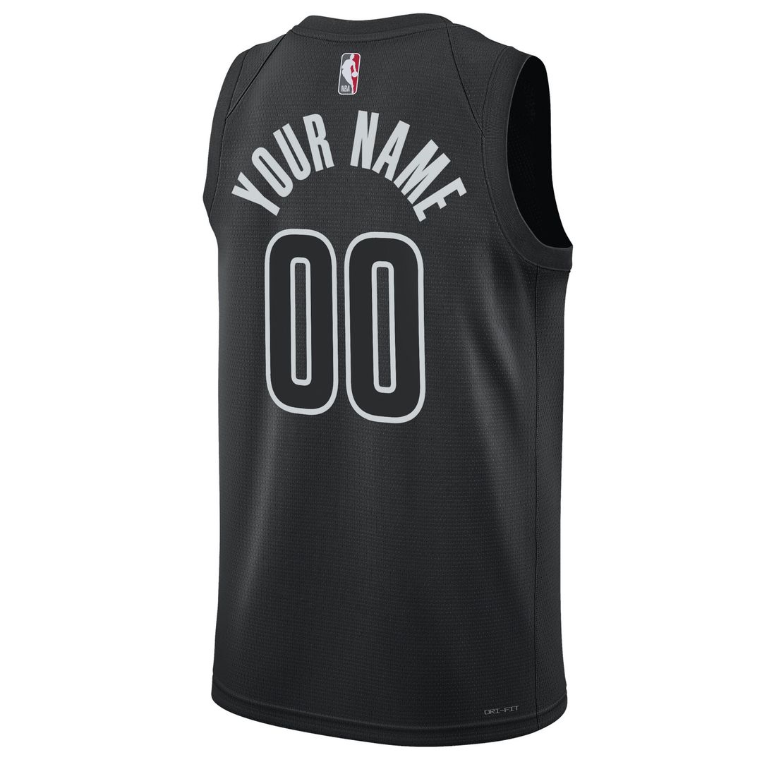 Brooklyn Nets Jordan Brand Unisex 2022/23 Swingman Custom Jersey - Statement Edition - Black Official NBA Team Apparel Basketball Fan Gear