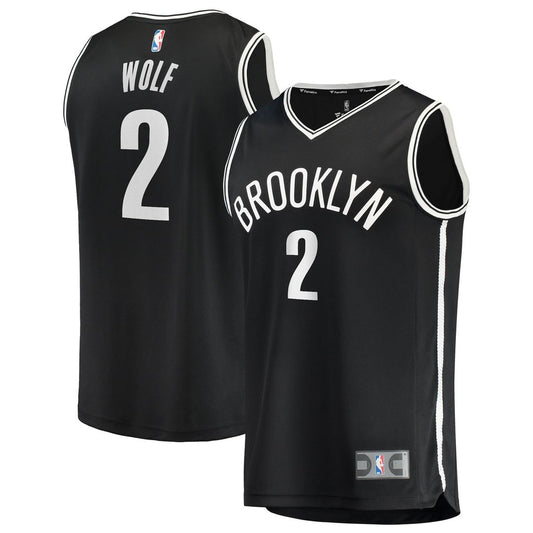Daniel Wolf Brooklyn Nets Fanatics Fast Break Replica Jersey - Black - Icon Edition Official NBA Team Apparel Basketball Fan Gear