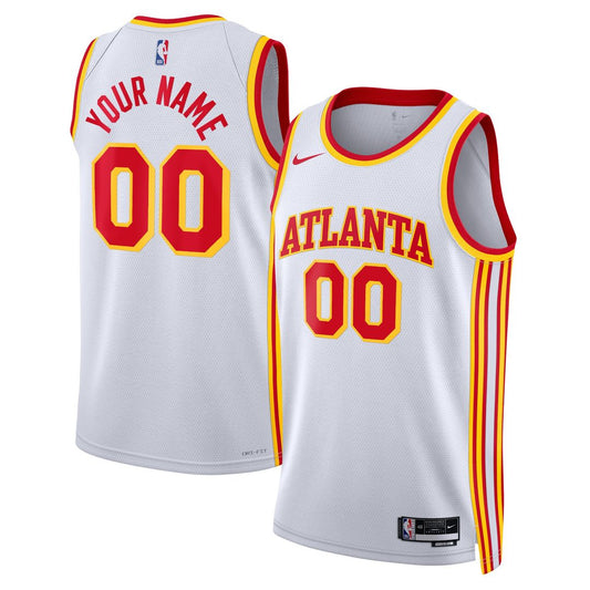 Atlanta Hawks Nike Unisex Swingman Custom Jersey White - Association Edition Official NBA Team Apparel Basketball Fan Gear