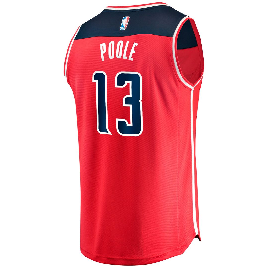 Jordan Poole Washington Wizards Fanatics Fast Break Player Jersey - Icon Edition - Red Official NBA Team Apparel Basketball Fan Gear