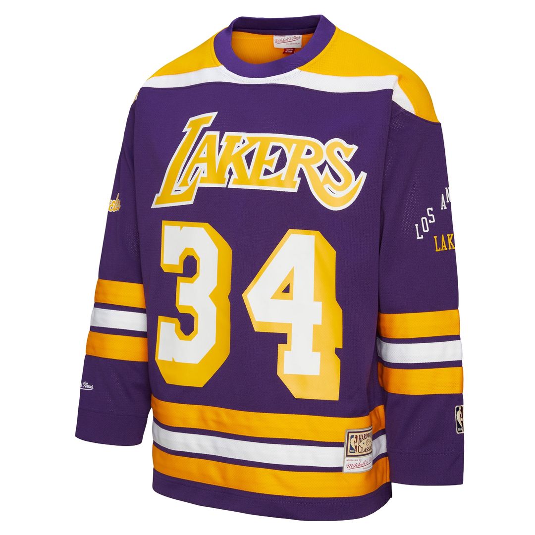 Shaquille O'Neal Los Angeles Lakers Mitchell & Ness Unisex Maxxed Out Fashion Hockey Jersey - Purple Official NBA Team Apparel Basketball Fan Gear