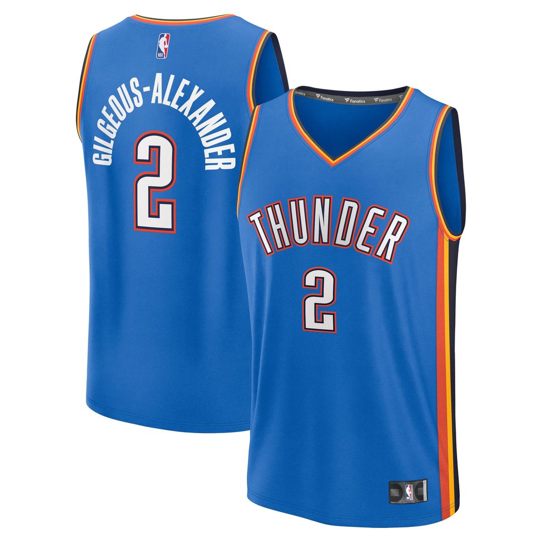 Shai Gilgeous-Alexander Oklahoma City Thunder Fanatics Youth Fast Break Replica Player Jersey - Icon Edition - Blue Official NBA Team Apparel Basketba