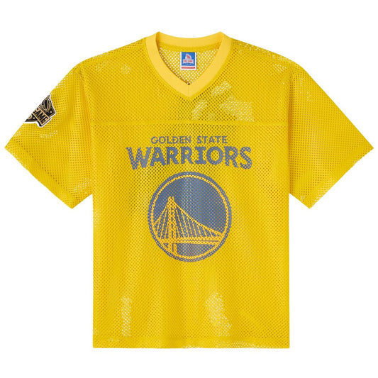 Golden State Warriors OVO x NBA Mesh Football Fashion Jersey - Gold Official NBA Team Apparel Basketball Fan Gear