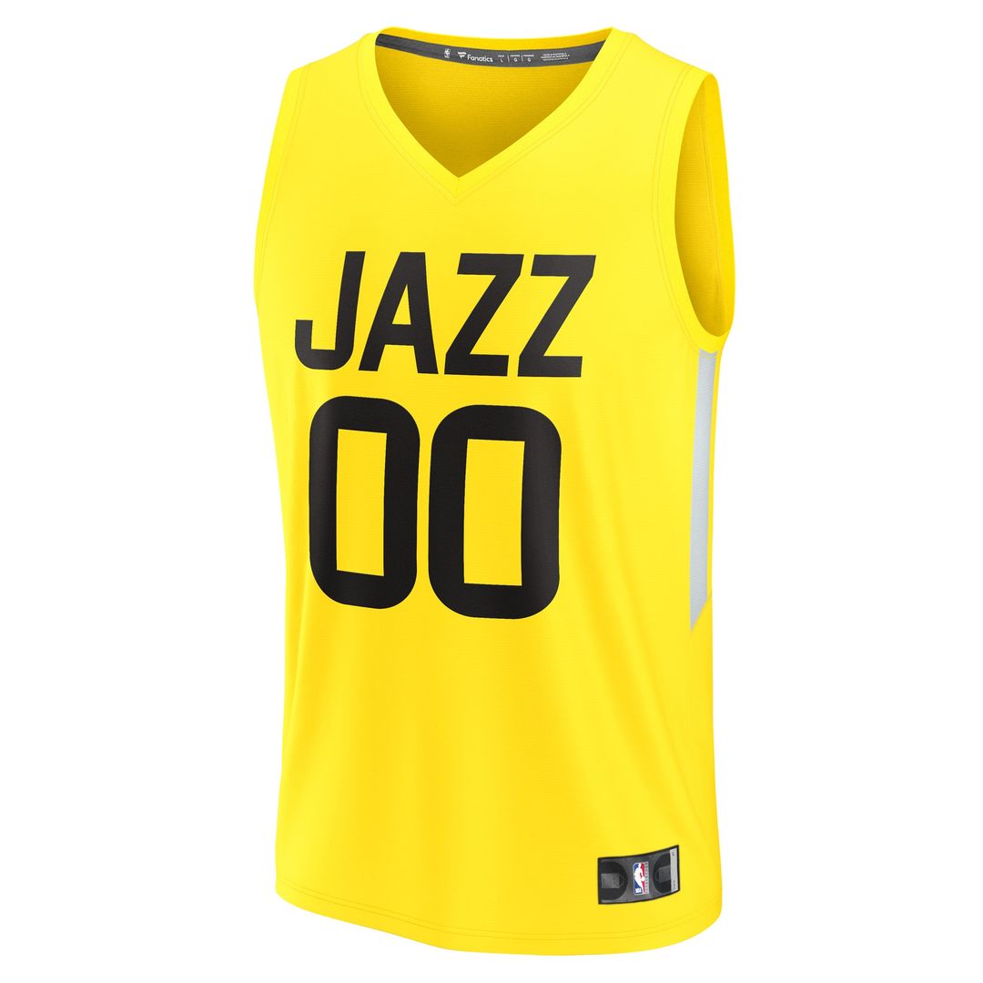 Utah Jazz Fanatics Fast Break Replica Custom Jersey - Icon Edition - Yellow Official NBA Team Apparel Basketball Fan Gear