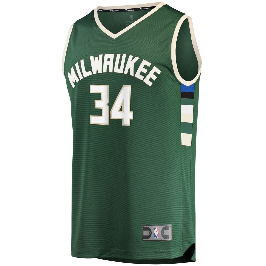 Giannis Antetokounmpo Milwaukee Bucks Fanatics Big & Tall Fast Break Player Jersey - Hunter Green - Icon Edition Official NBA Team Apparel Basketball