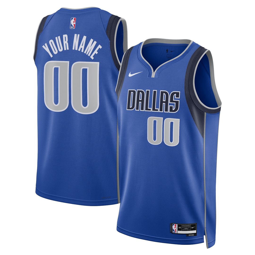 Dallas Mavericks Nike Unisex Swingman Custom Jersey Blue - Icon Edition Official NBA Team Apparel Basketball Fan Gear