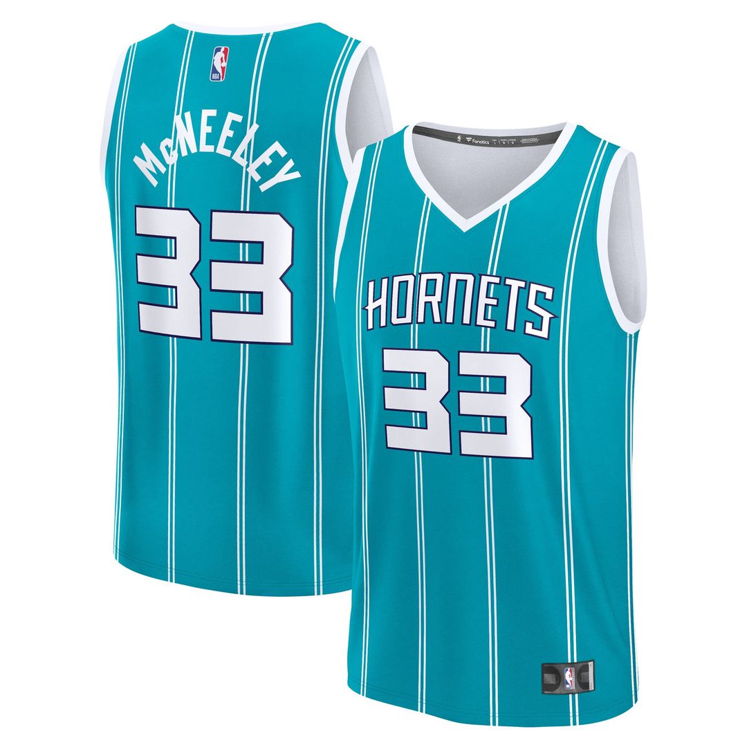 Liam McNeeley Charlotte Hornets Fanatics Fast Break Replica Jersey - Teal - Icon Edition Official NBA Team Apparel Basketball Fan Gear