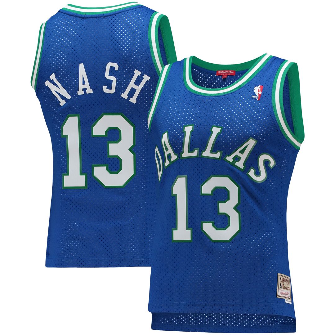 Steve Nash Dallas Mavericks Mitchell & Ness Women's 1998/99 Hardwood Classics Swingman Jersey - Blue Official NBA Team Apparel Basketball Fan Gear