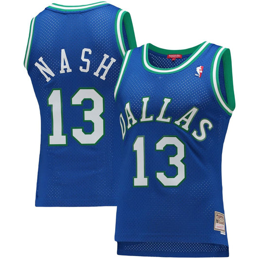 Steve Nash Dallas Mavericks Mitchell & Ness Women's 1998/99 Hardwood Classics Swingman Jersey - Blue Official NBA Team Apparel Basketball Fan Gear