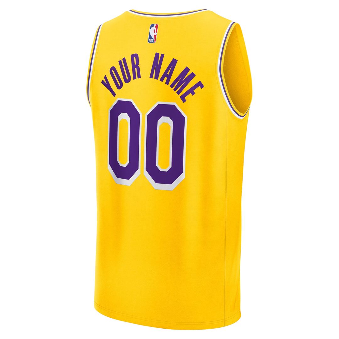 Los Angeles Lakers Fanatics Fast Break Custom Replica Jersey - Association Edition - White Official NBA Team Apparel Basketball Fan Gear