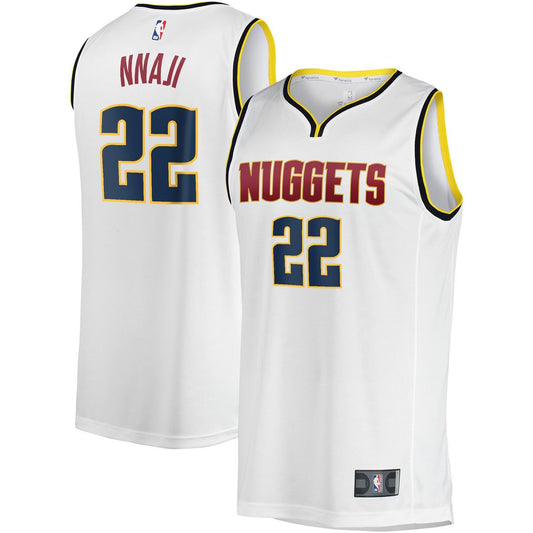 Zeke Nnaji Denver Nuggets Fanatics Fast Break Player Jersey - Association Edition - White Official NBA Team Apparel Basketball Fan Gear