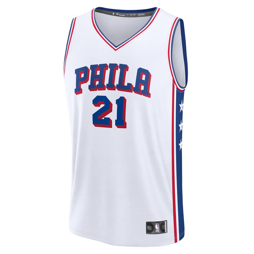 Joel Embiid Philadelphia 76ers Fanatics Fast Break Replica Player Jersey - Association Edition - White Official NBA Team Apparel Basketball Fan Gear