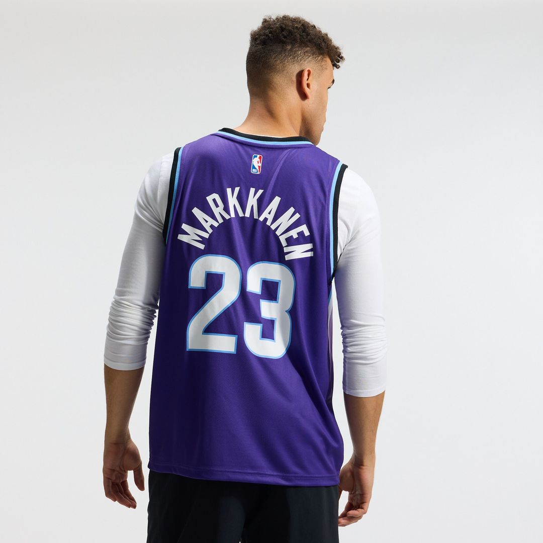 Lauri Markkanen Utah Jazz Fanatics Fast Break Replica Jersey - Icon Edition - Purple Official NBA Team Apparel Basketball Fan Gear