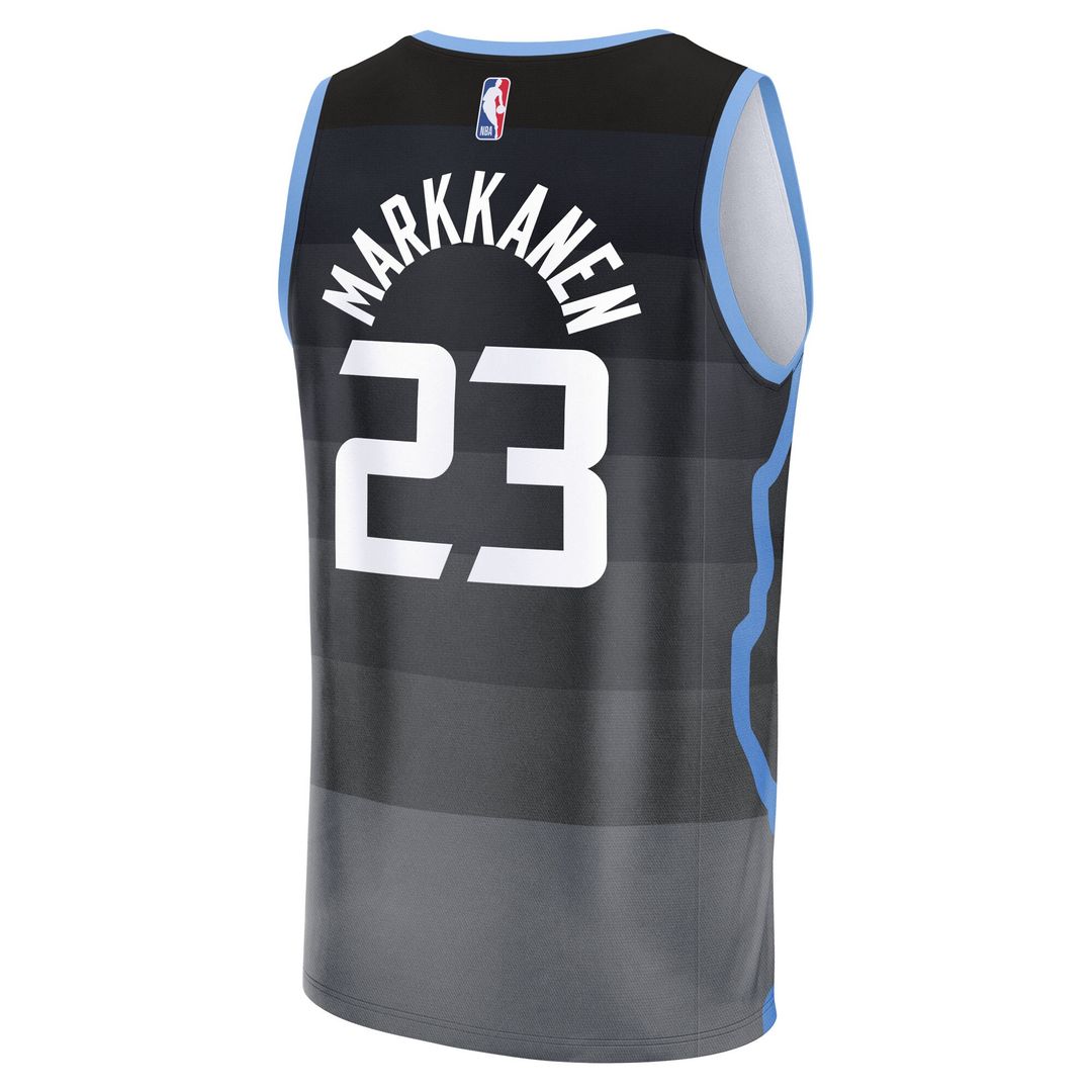 Lauri Markkanen Utah Jazz Fanatics 2025/26 City Edition Fast Break Jersey - Black Official NBA Team Apparel Basketball Fan Gear