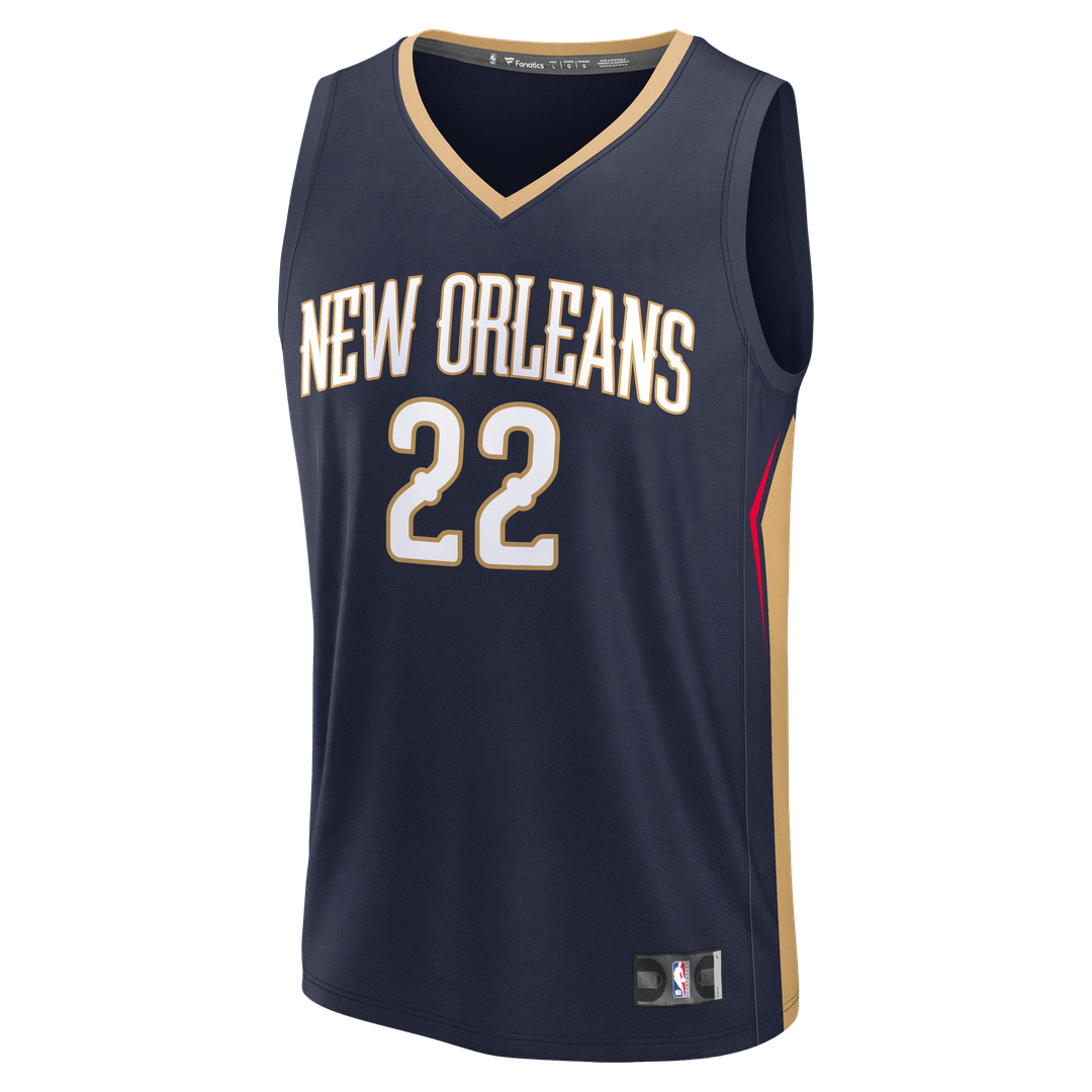 Derik Queen New Orleans Pelicans Fanatics Fast Break Replica Jersey - Icon Edition - Navy Official NBA Team Apparel Basketball Fan Gear