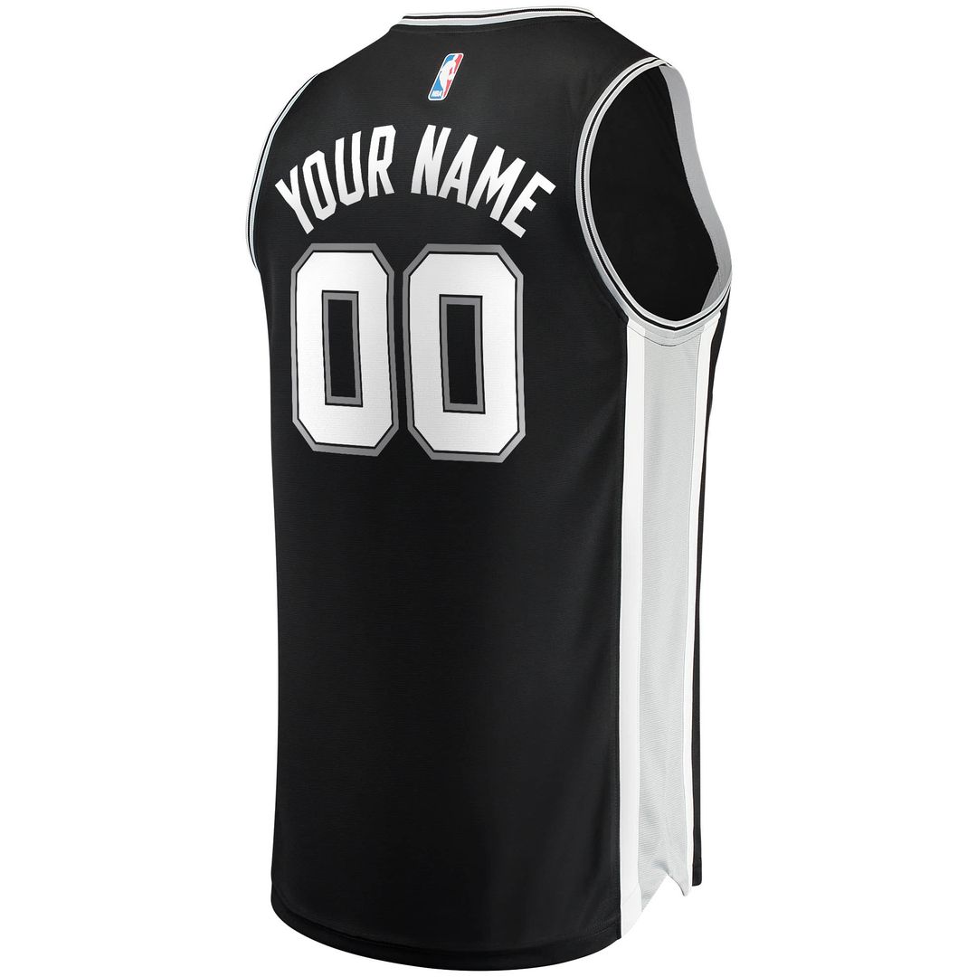 San Antonio Spurs Fanatics Fast Break Custom Replica Jersey Black - Icon Edition Official NBA Team Apparel Basketball Fan Gear