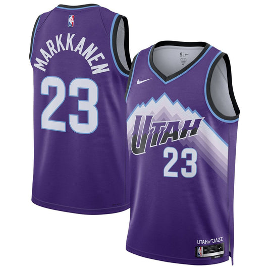 Lauri Markkanen Utah Jazz Nike Unisex Swingman Jersey - Icon Edition - Purple Official NBA Team Apparel Basketball Fan Gear