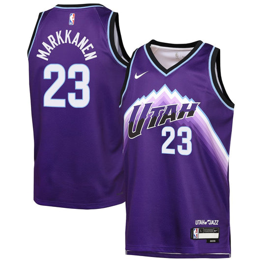 Lauri Markkanen Utah Jazz Nike Youth Icon Edition Swingman Jersey - Purple Official NBA Team Apparel Basketball Fan Gear